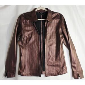 SAGUARO Sz‎ Sm Rustic Metalic wine red Super Soft Genuine Leather W Micro holes